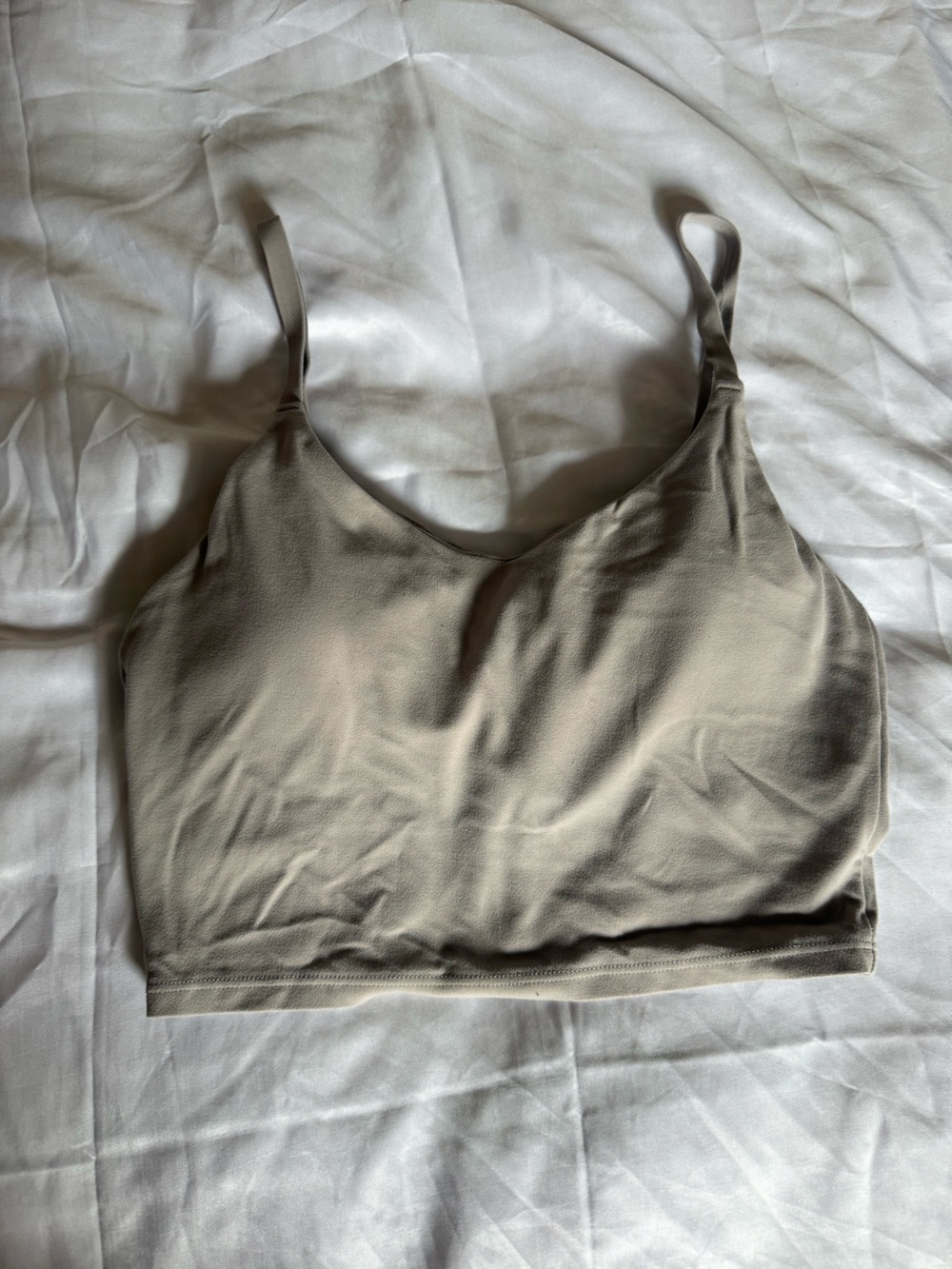 Athleta Scoop-Neck Padded Sports Bra in Taupe